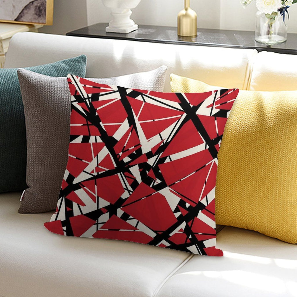 EVH Authentic Stripes Design (red) Soft Hidden Zipper Throw Pillow