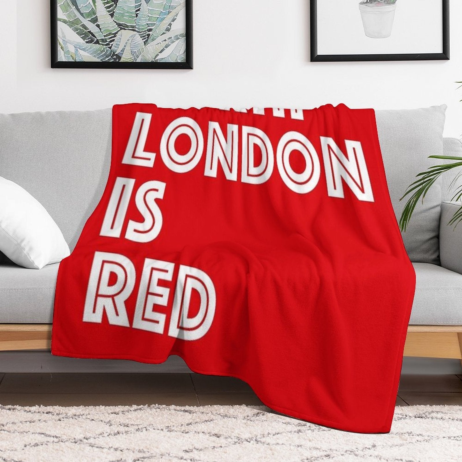 North London Is Red Machine-washable Throw Blanket