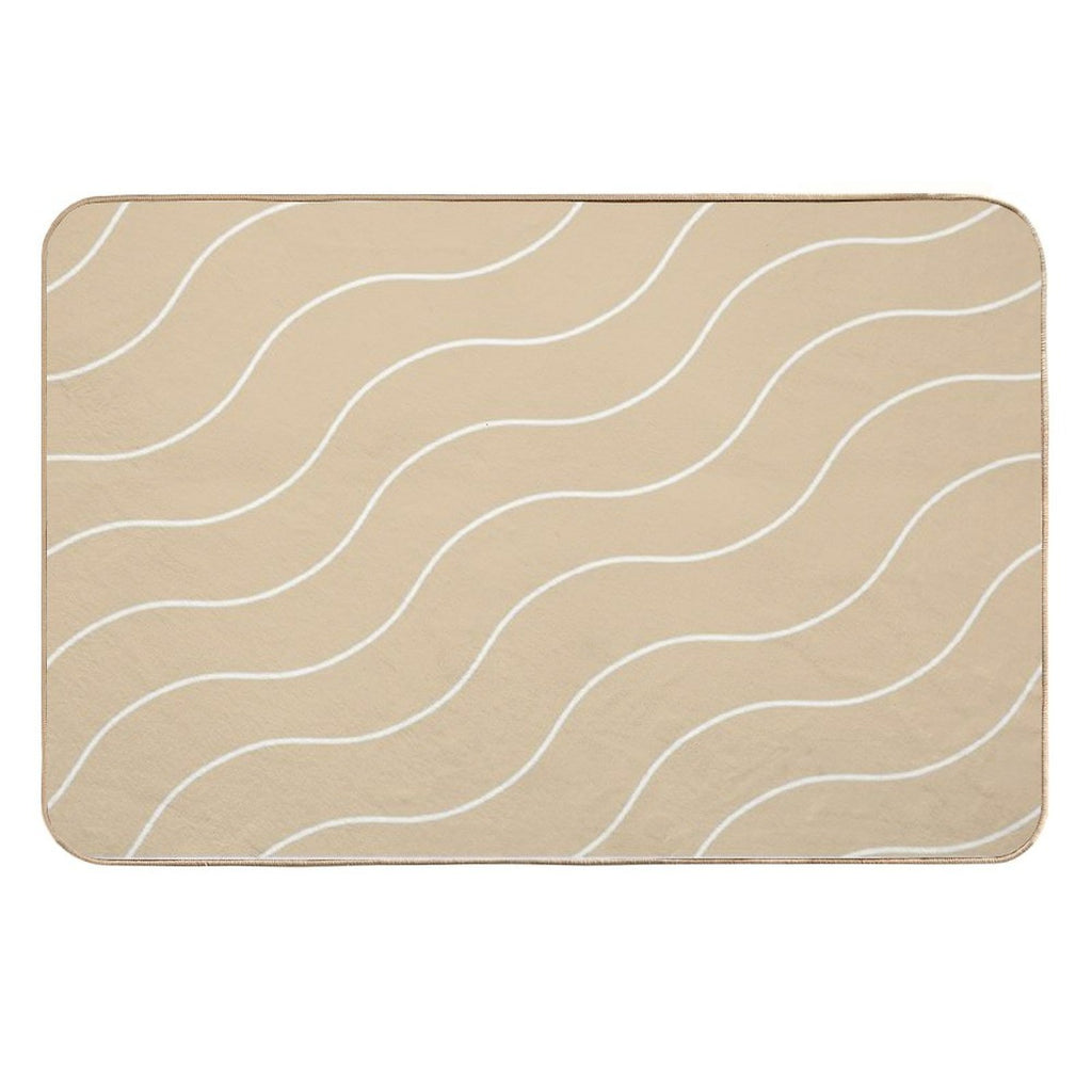 Cute Brown Squiggly Lines Aesthetic Items  Multi-Purpose Bath Mat