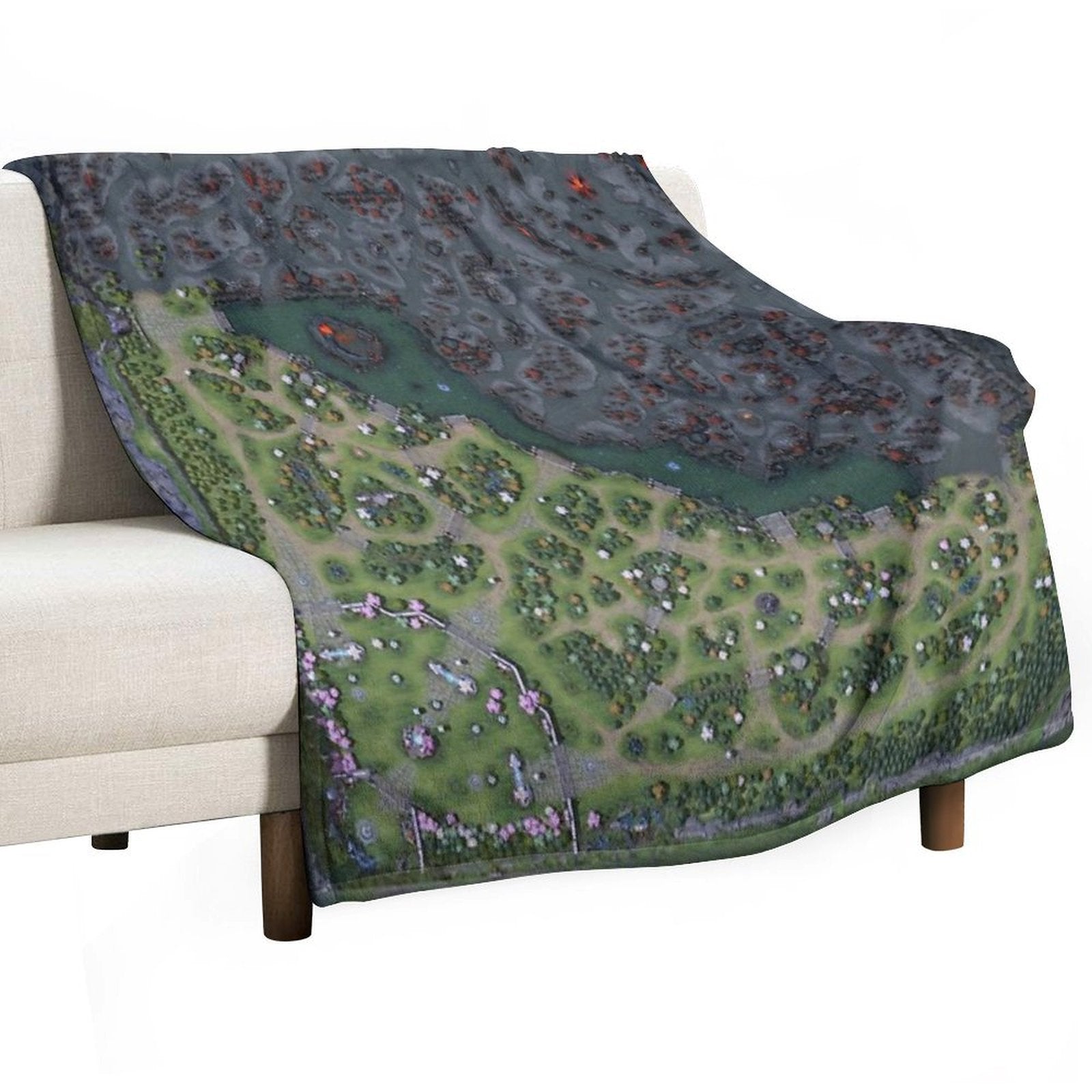 DOTA 2 Mini Map Full Zoomed Out, Classic Version Wrinkle-free Throw Blanket