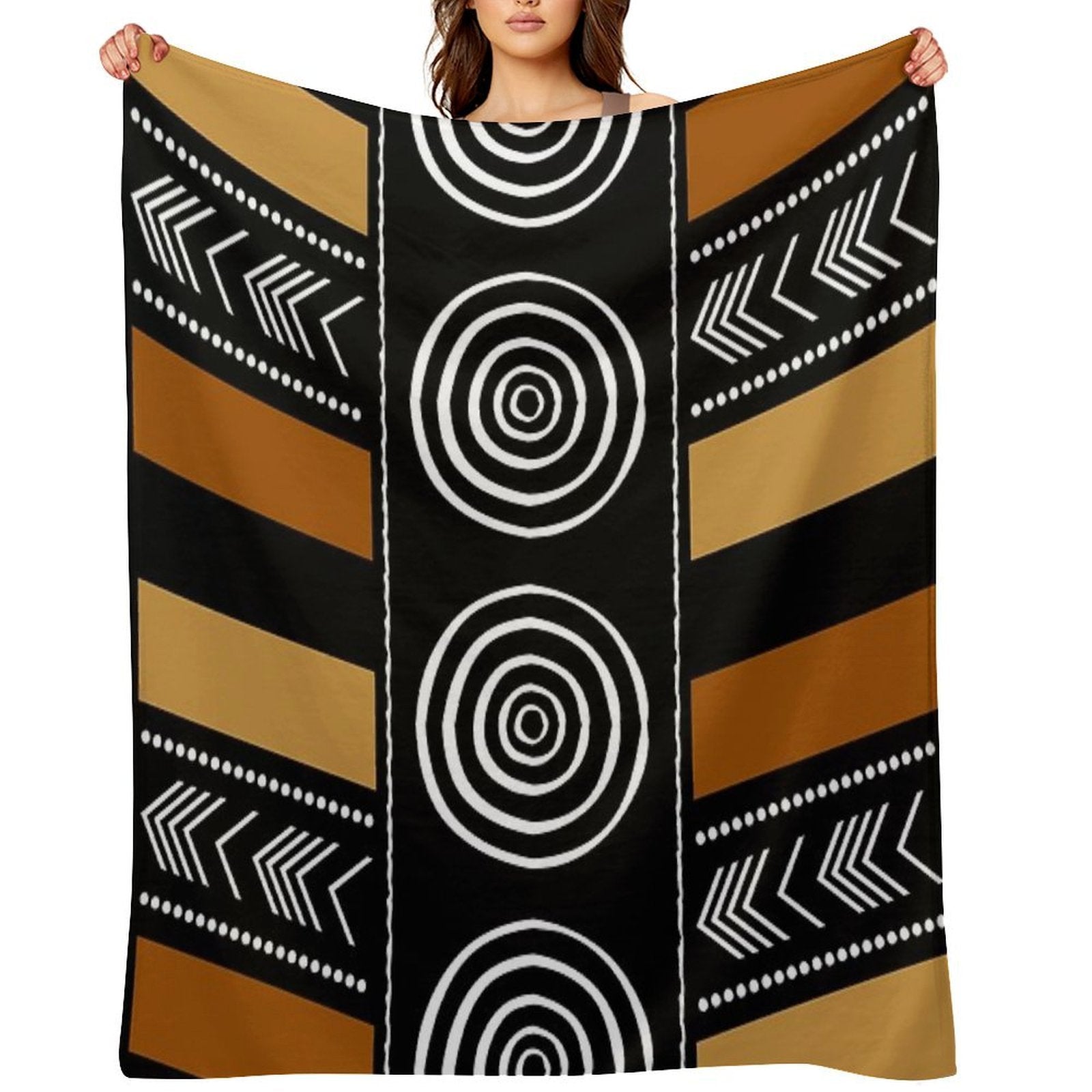 African Mud Cloth Artistry Art Multi-functional Throw Blanket