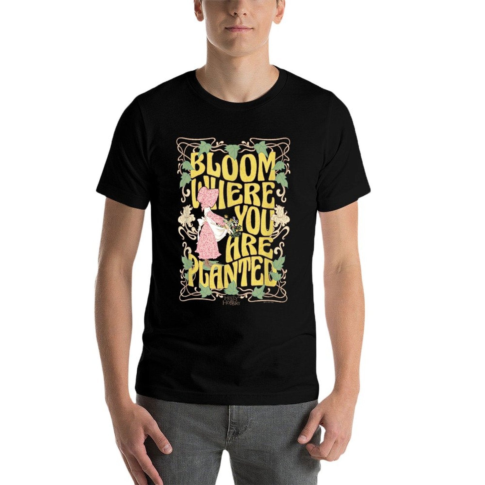 Holly Hobbie Bloom Where You Are Planted Floral Retro  High-quality Stitching T-Shirt
