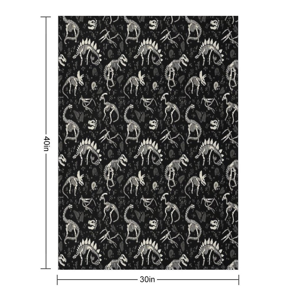 Excavated Dinosaur Fossils Machine-washable Throw Blanket