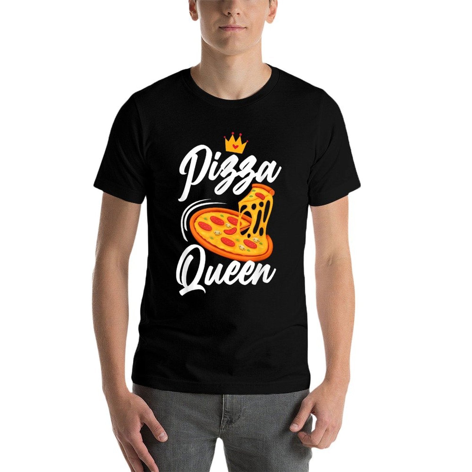 Women Pizza Queen Girl Loves Pizza Funny Pizza Lover  Stretchy T-Shirt
