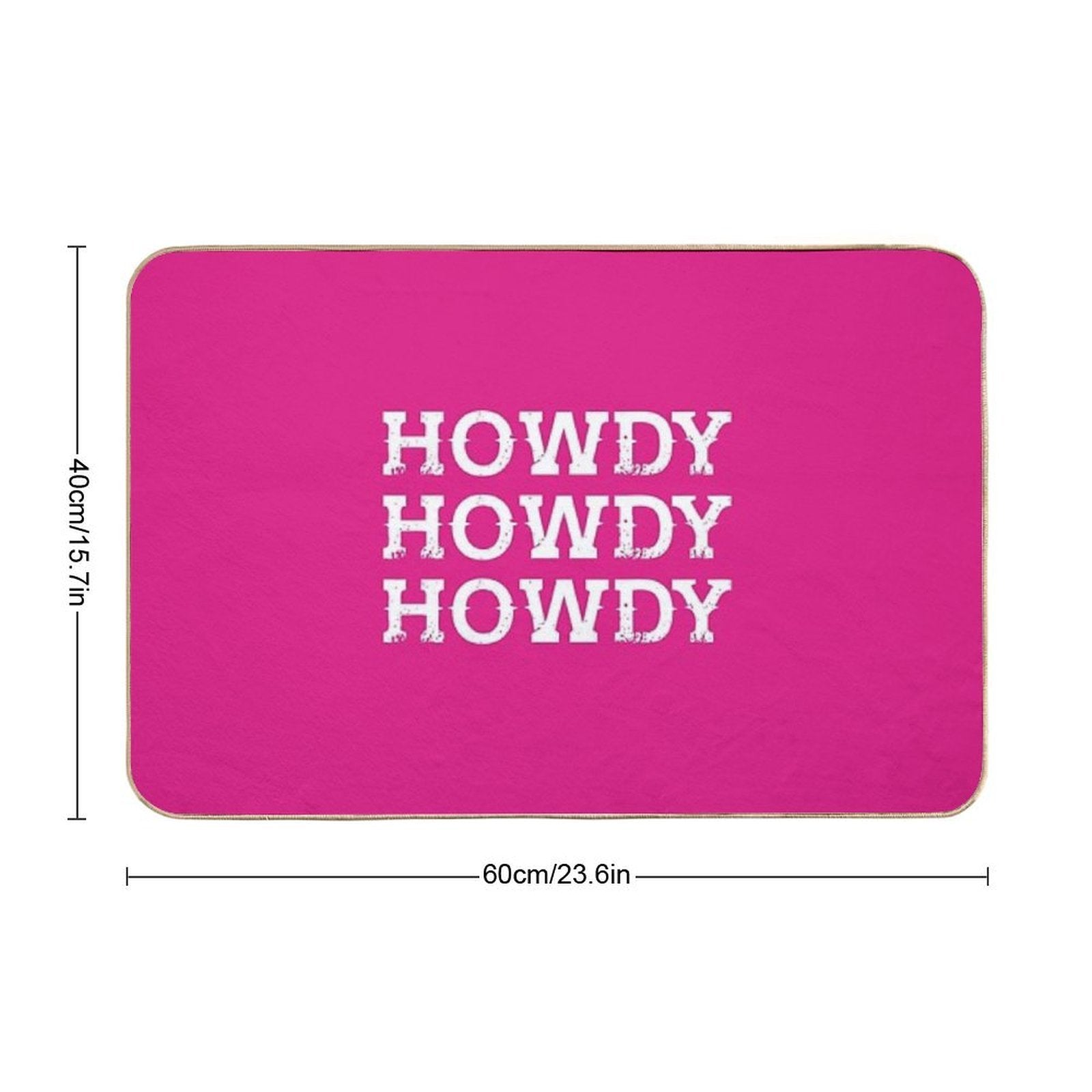 HOWDY Pink  Absorbent Bath Mat