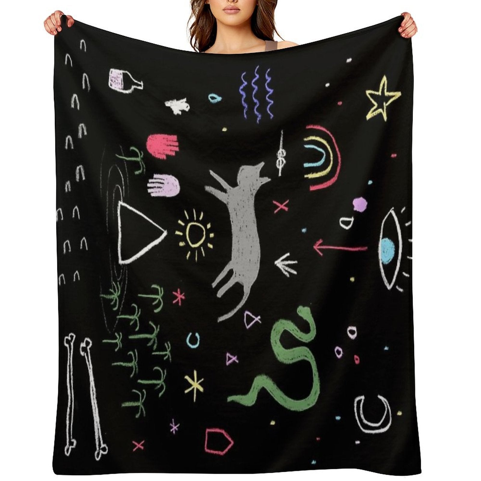 Chalk Board Dream Scape All-season Throw Blanket
