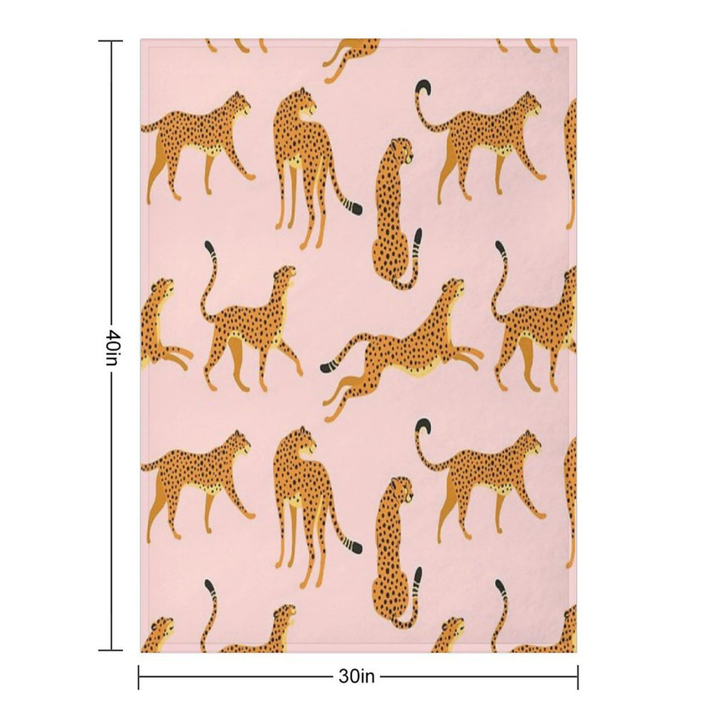 Pink Cheetah Pattern Wrinkle-free Throw Blanket