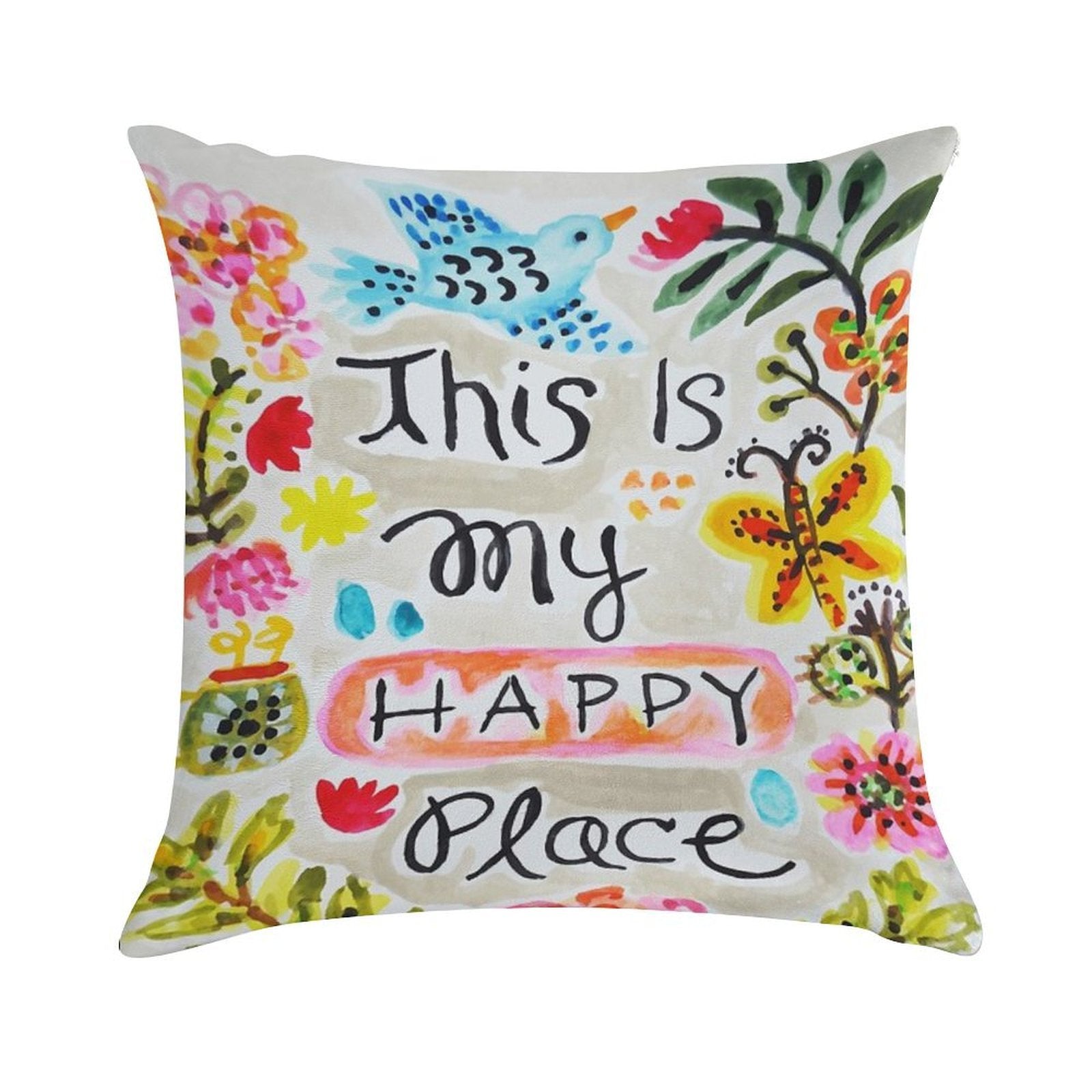 This Is My Happy Place Soft Style Accent Throw Pillow