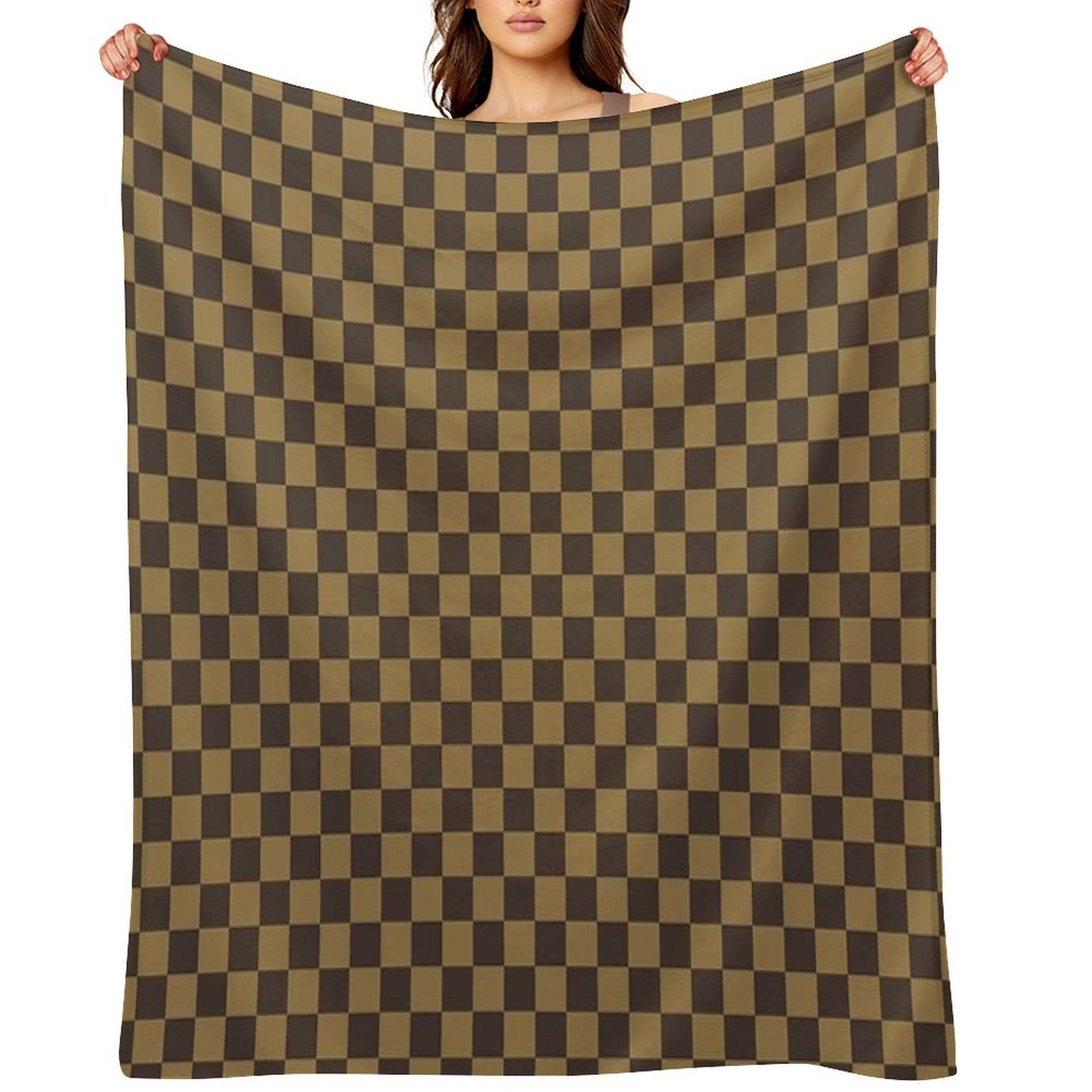Stylish Checkered Pattern Small Squares Velvety-soft Throw Blanket