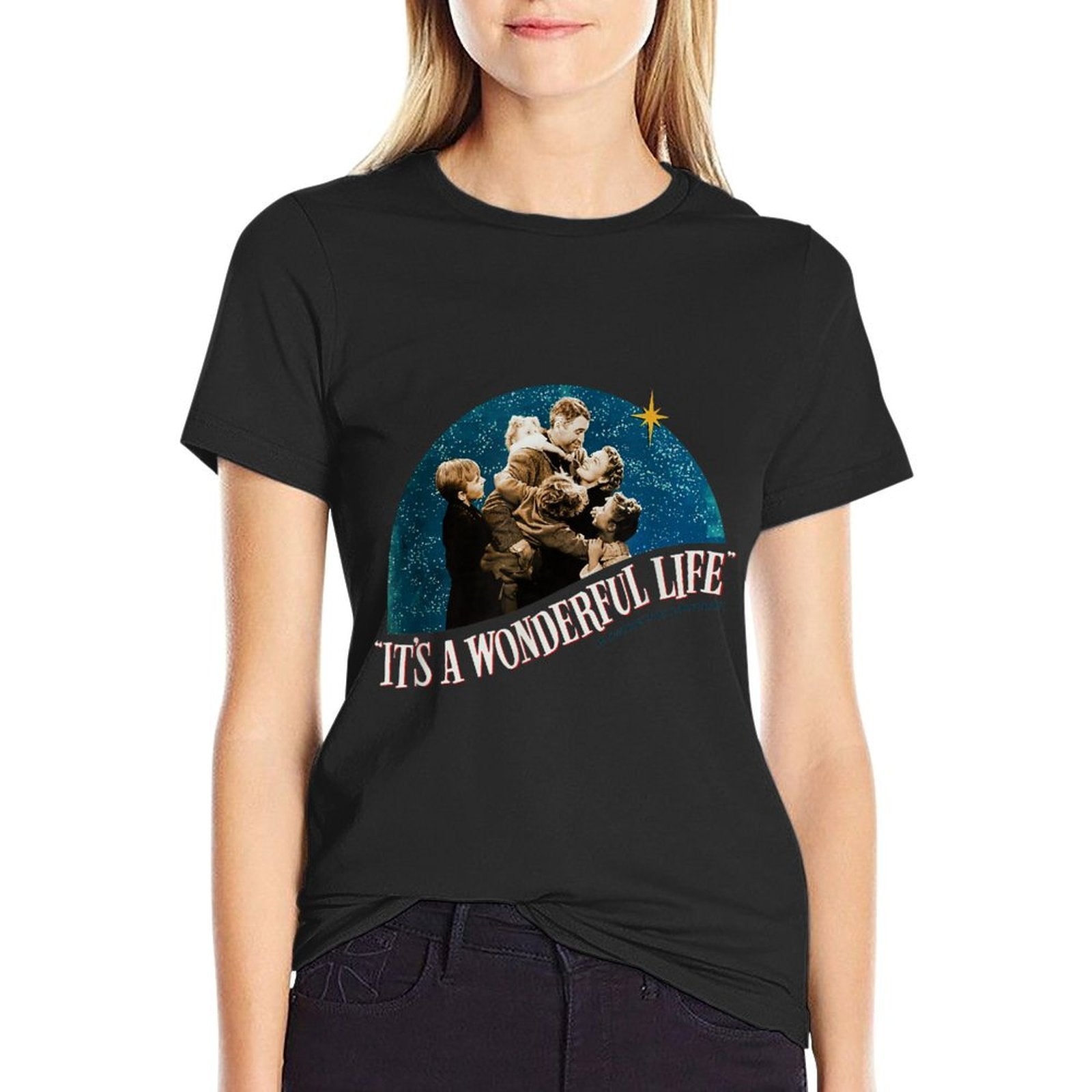 Vintage Christmas Classic Its A Wonderful Life  Cotton T-Shirt