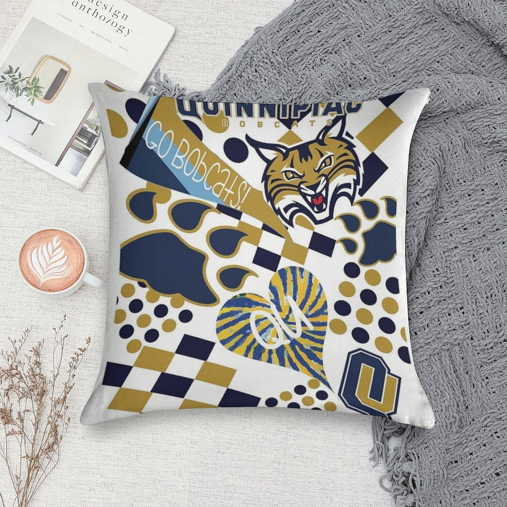 Quinnipiac University Collage Soft Reinforced Edging Throw Pillow
