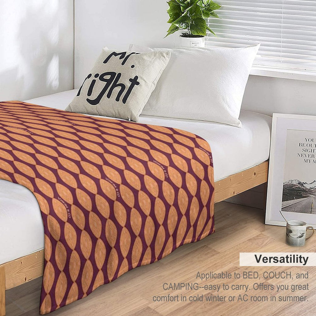Atomic Blooms - Orange Maroon All-season Throw Blanket