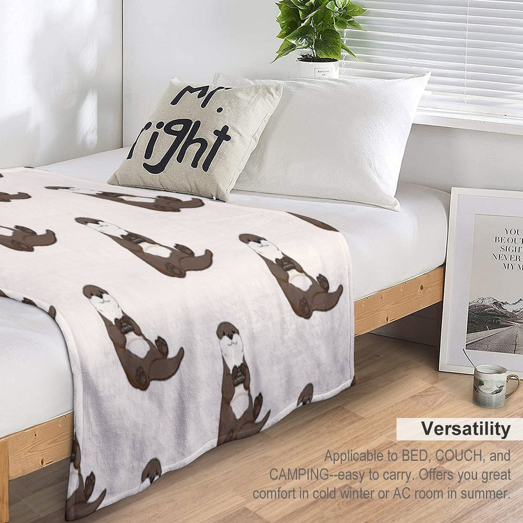 Cute You're My Favorite Rock Otter Plush Throw Blanket