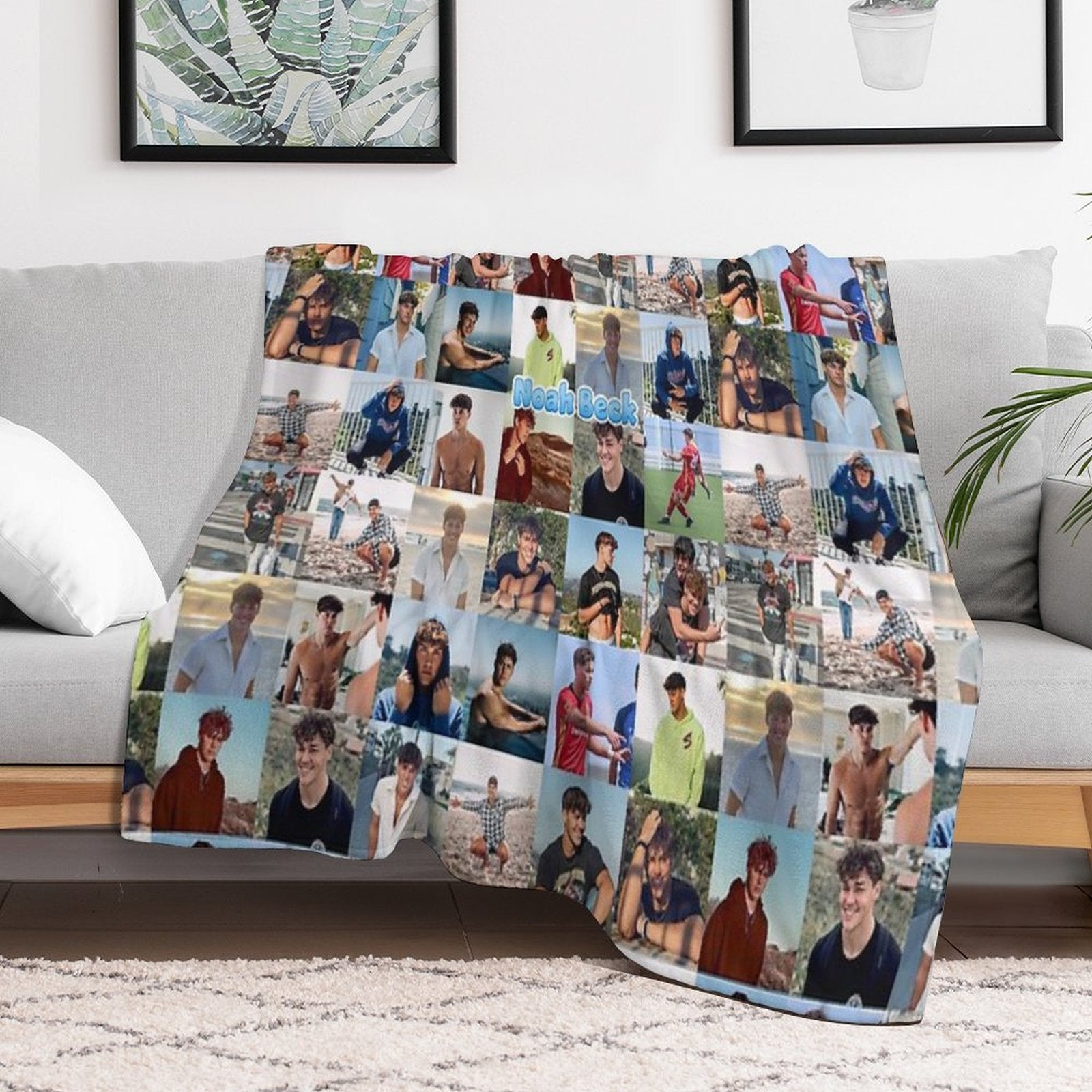 Noah Beck Collage Sustainable Throw Blanket