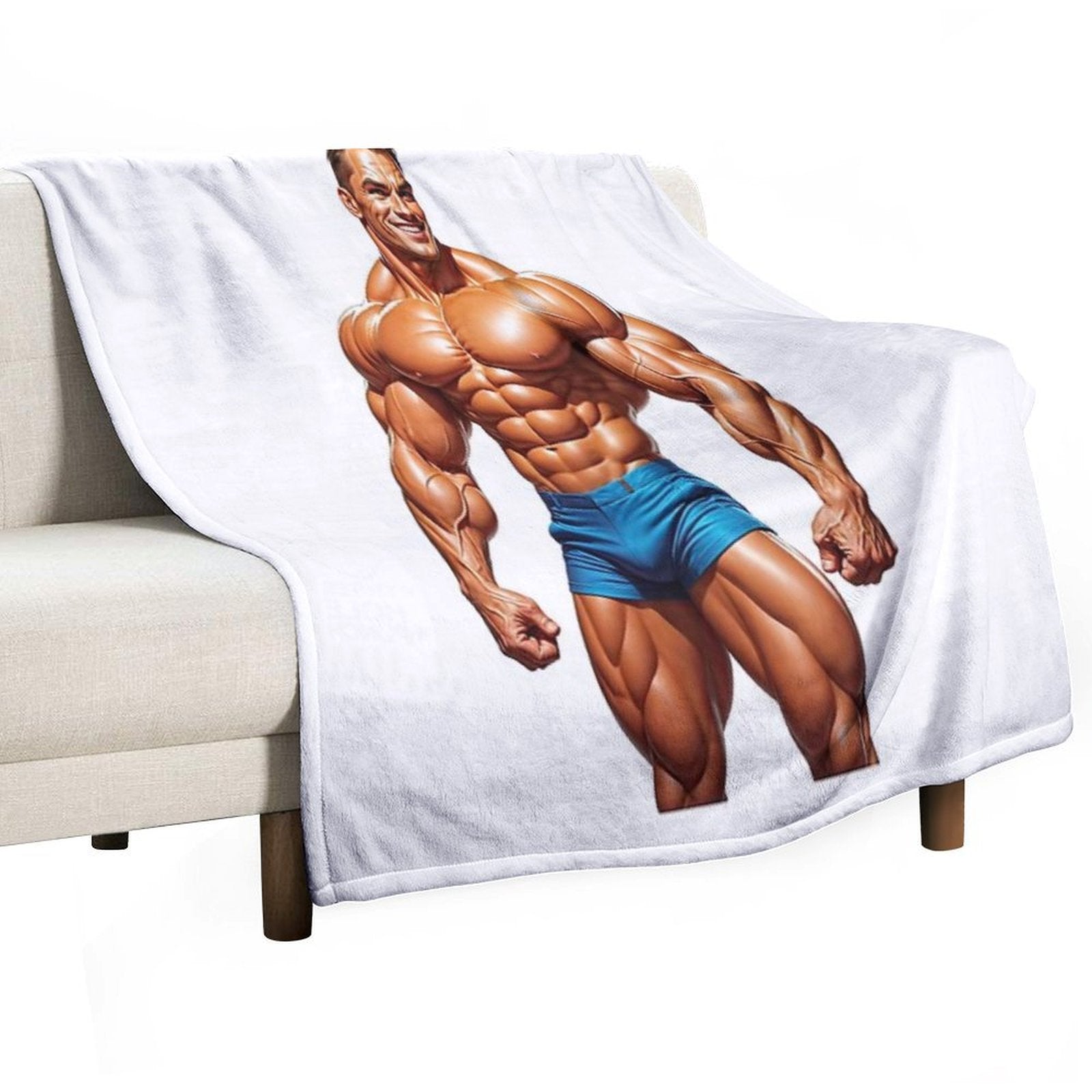 New Series Bodybuilder Sticker #91 Wrinkle-free Throw Blanket