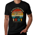 30 Years Of Being Awesome Since June1991 30th Birthday  Rolled Sleeves T-Shirt