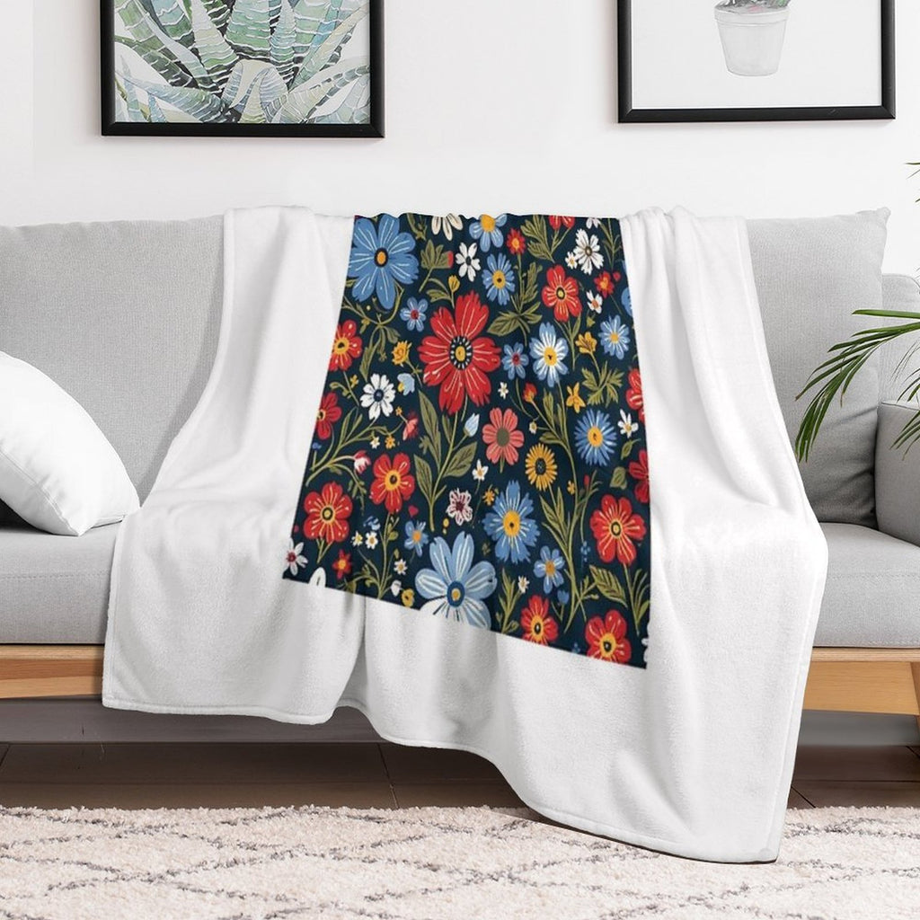 Floral Pattern 3 Multi-functional Throw Blanket