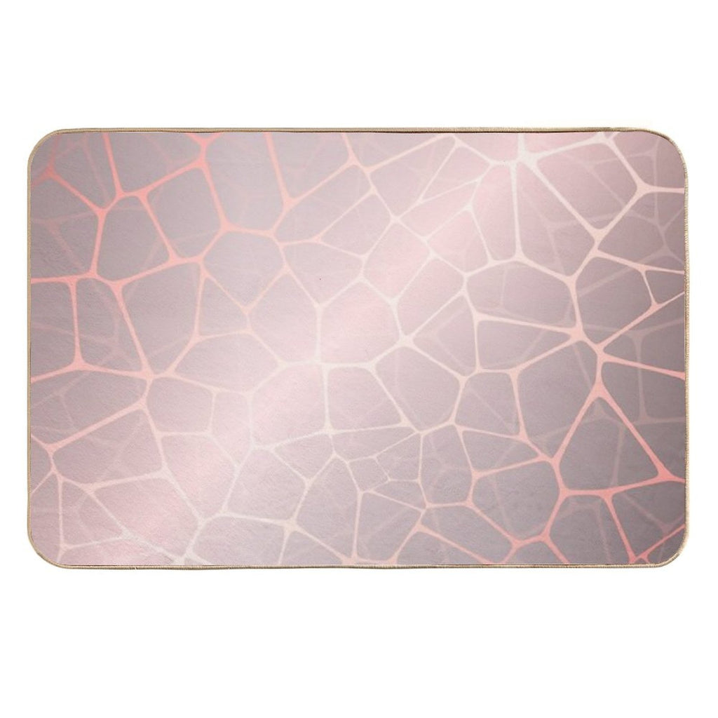 Rose Gold Abstract Shapes  Easy Maintenance Bath Mat