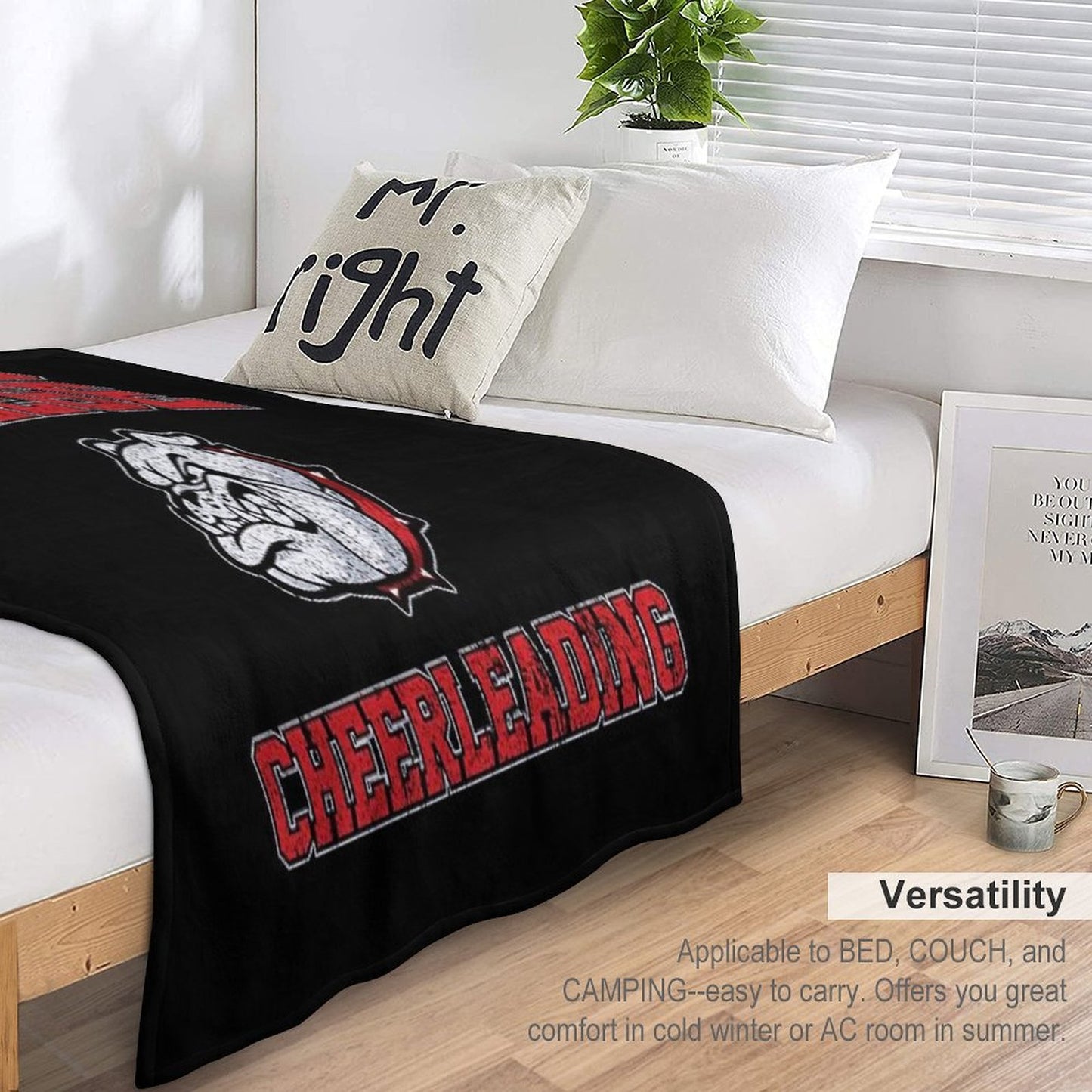 Navarro Bulldogs Cheerleading Machine-washable Throw Blanket