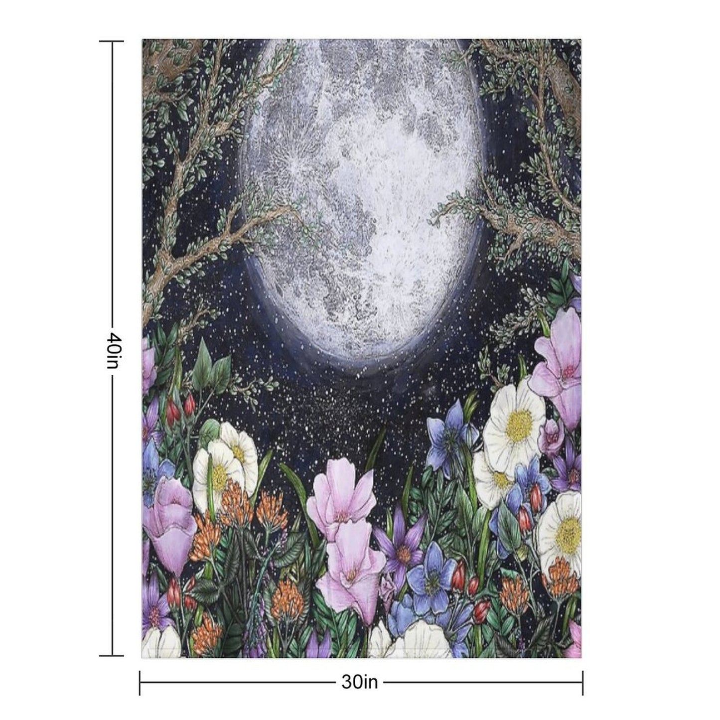 Midnight in The Garden II Shrink-resistant Throw Blanket
