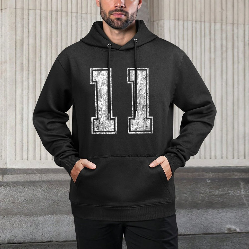 Number 11 Vintage Eleven Sports Design Layering Staple Hoodie