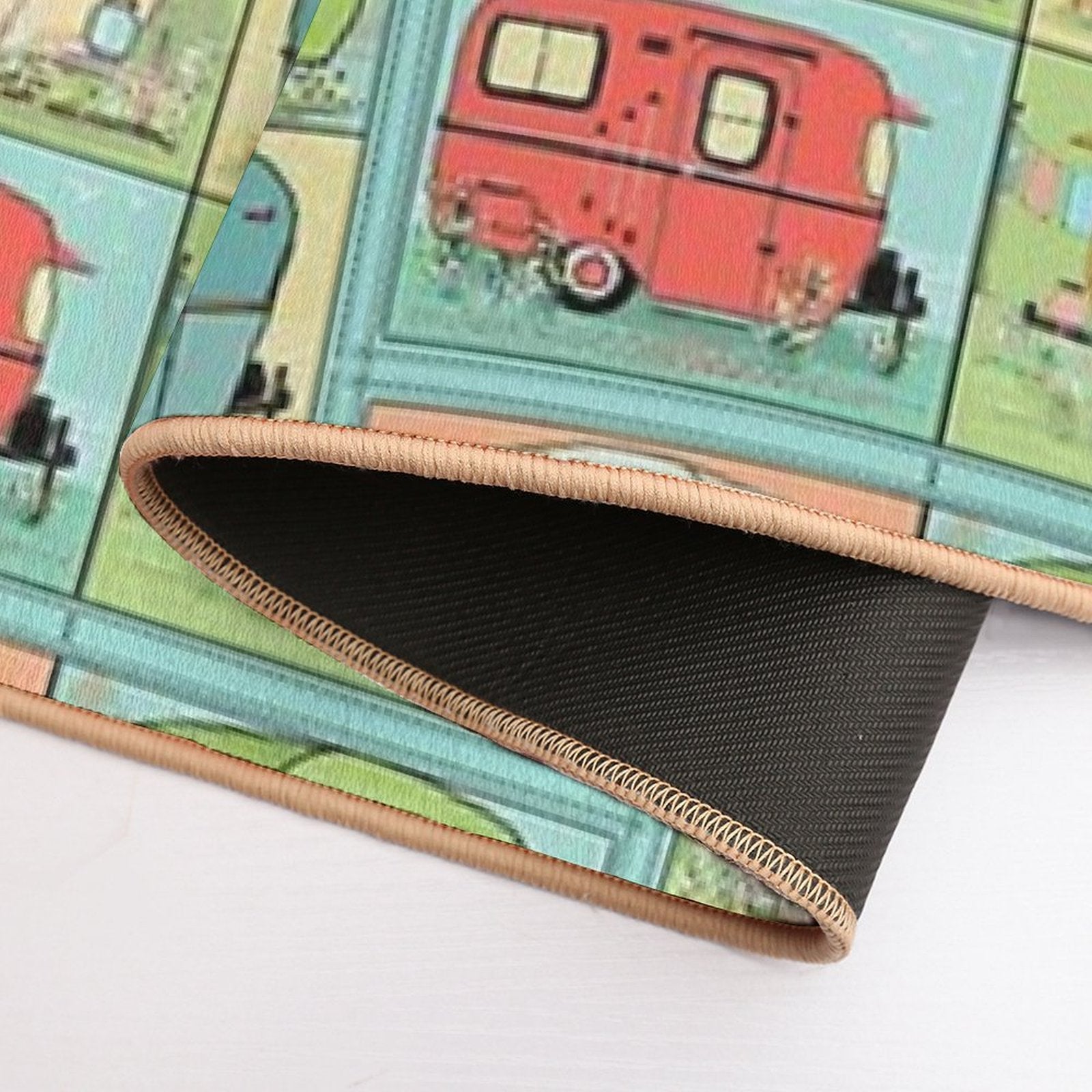 Camping Glamping in Vintage Trailers!  Toxin-Free Bath Mat