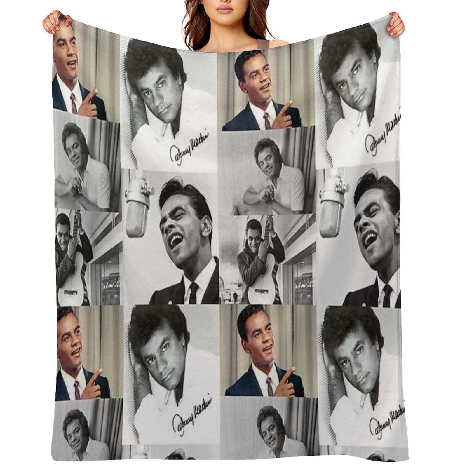 Johnny Mathis Collage Plush Throw Blanket