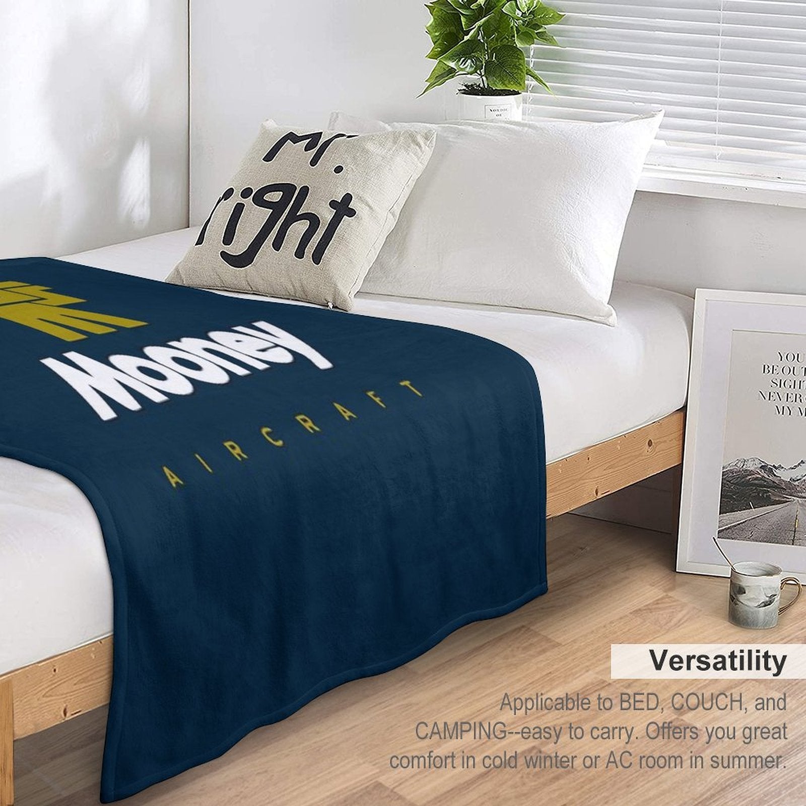 Mooney Aircraft Plush Throw Blanket