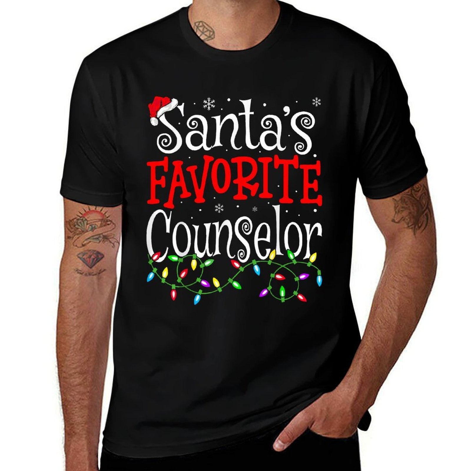 Santa Favorite Counselor Funny Christmas School Counselor Comfortable T-Shirt