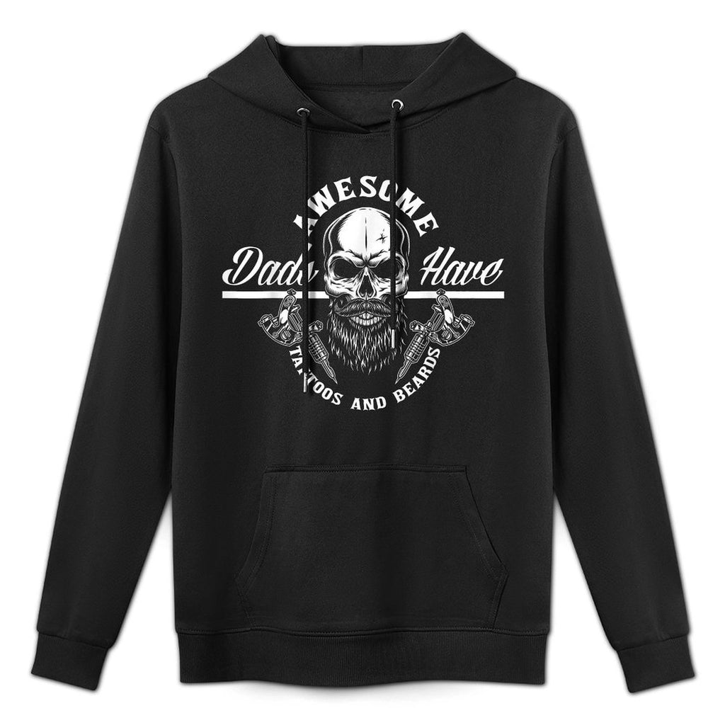 Awesome Dads Have Tattoos And Beards Funny Father Dad Easy Care Hoodie