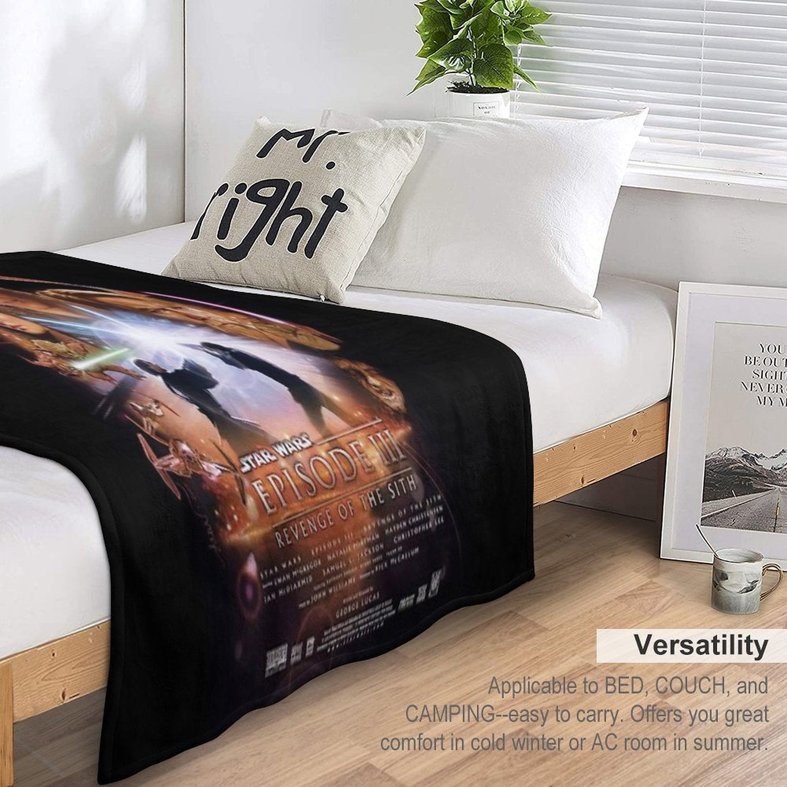 The Vintage Movies Episode III Poster Plush Throw Blanket
