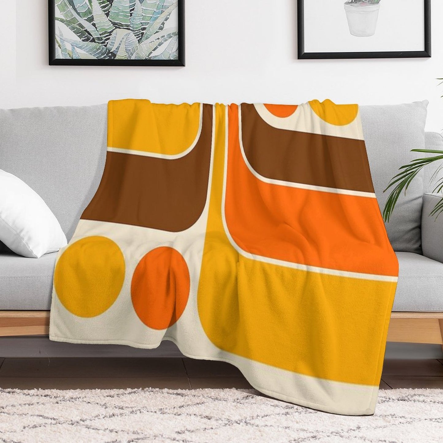 Retro Geometric Design 624 Gift-ready Throw Blanket