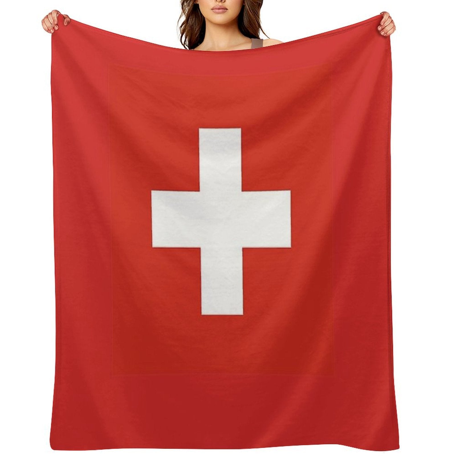 Switzerland National Flag T-Shirt - Swiss Sticker Bedspread Duvet Durable Throw Blanket