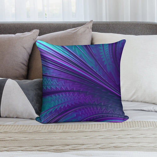 Abstract in Blue And Purple Soft Hidden Zipper Throw Pillow