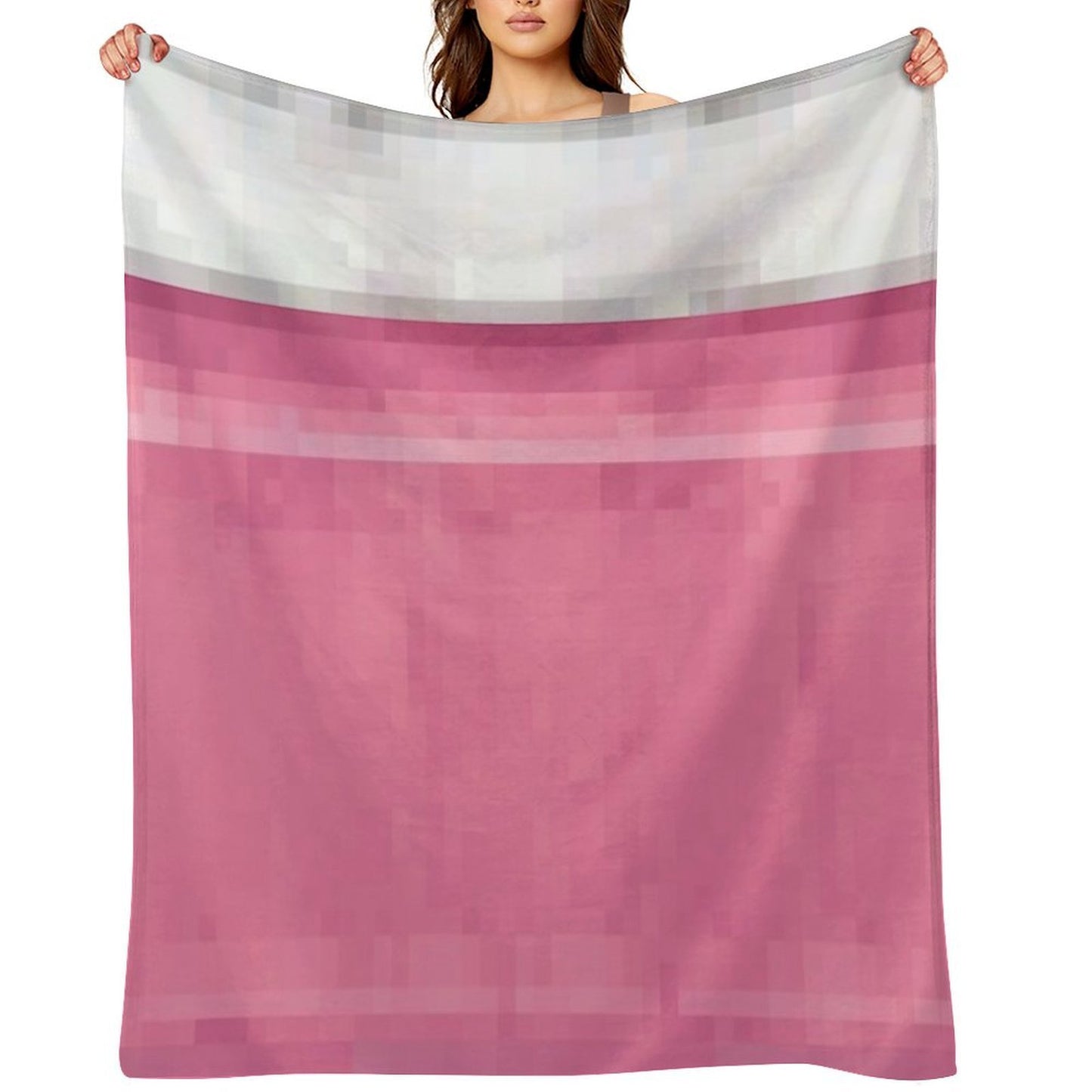 Minecraft Pink Pixel Bed Lightweight Throw Blanket