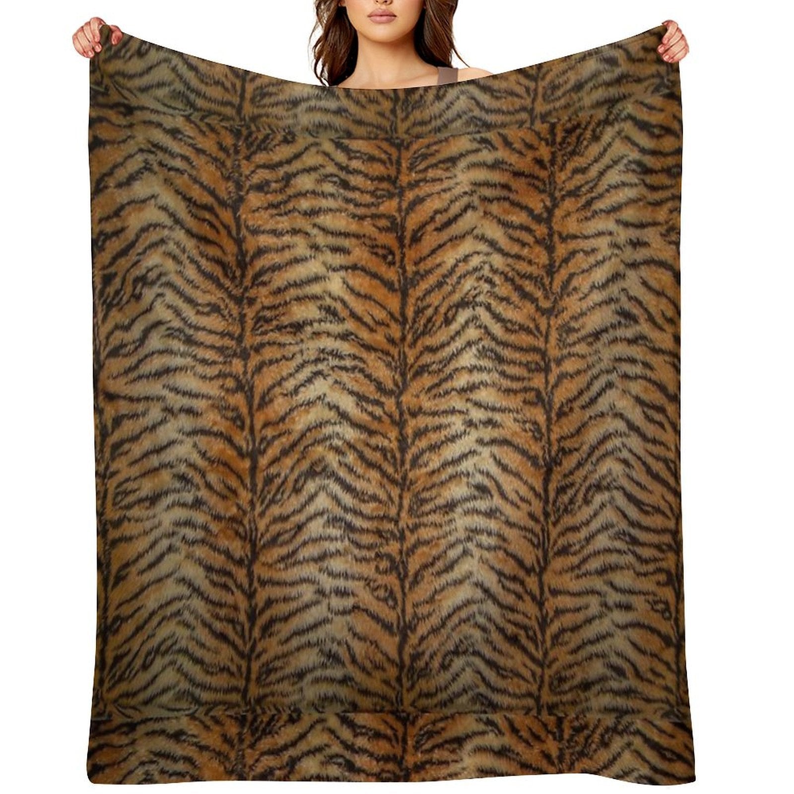 Tiger Stripes Big Cat Fur Pattern Animal Print Eco-conscious Throw Blanket