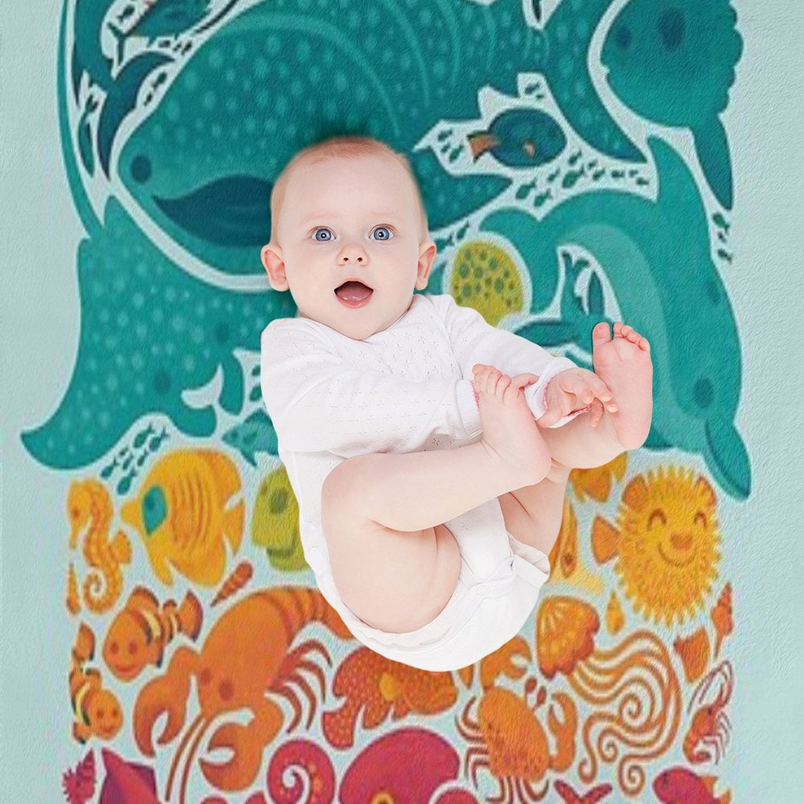 Aquatic Spectrum  Light Blue Versatility Throw Blanket