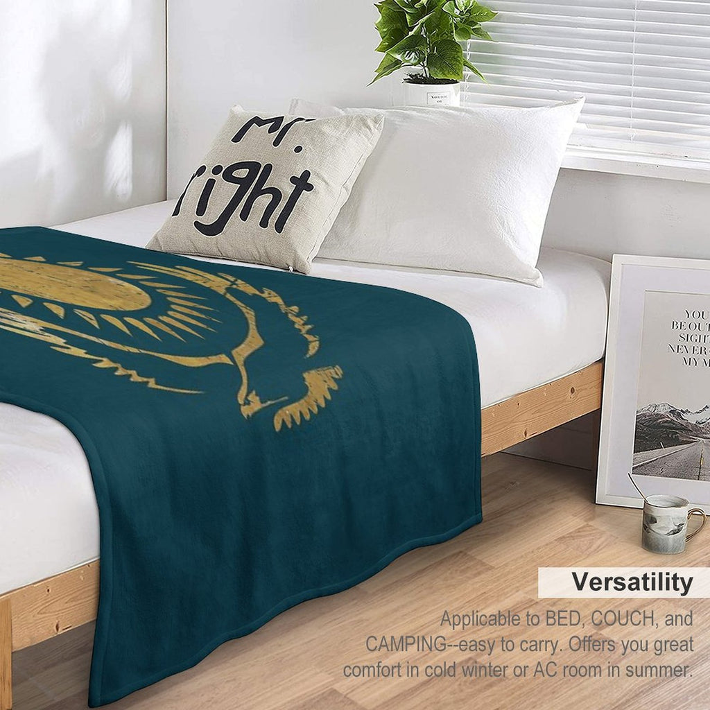 Kazakhstan Emblem - Vintage Gold Eco-conscious Throw Blanket