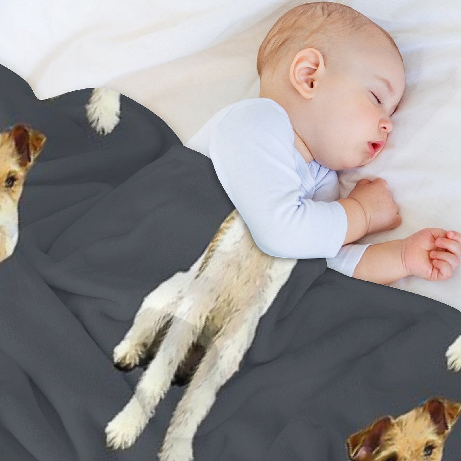 Wire Fox Terrier Head Tilt Eco-conscious Throw Blanket