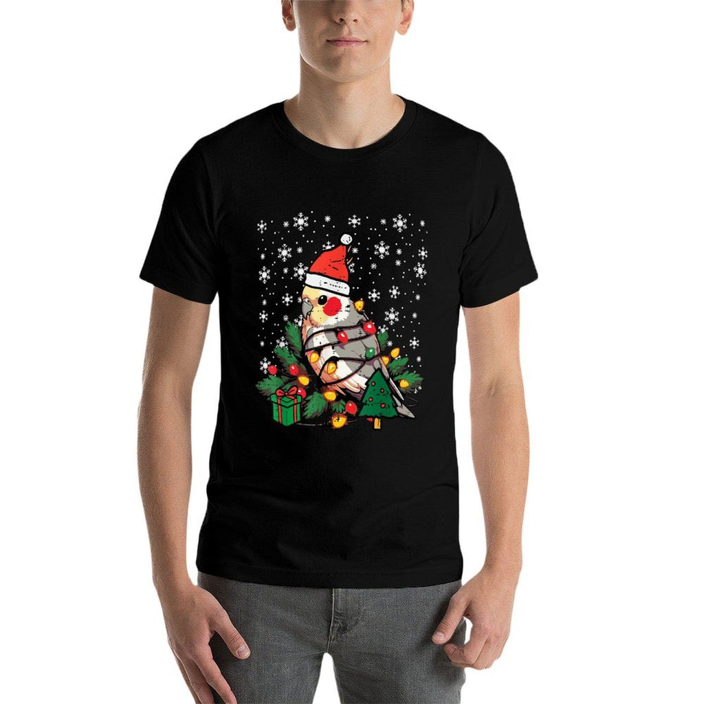 Christmas Bird Cockatiel Xmas Weiro Quarrion Men Women Kids  Heathered Texture T-Shirt