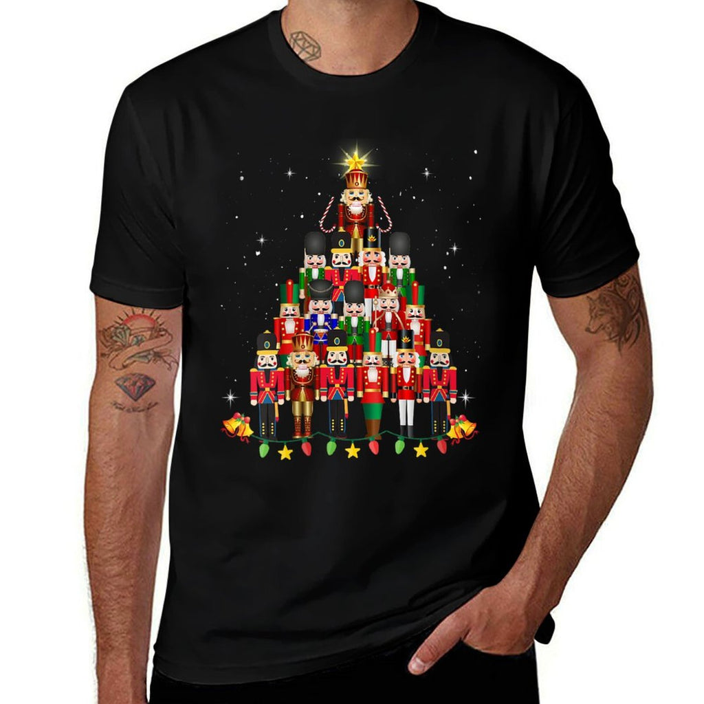 Womens Funny Nutcracker Christmas Tree 2024 for Men Women Kids  Cotton T-Shirt