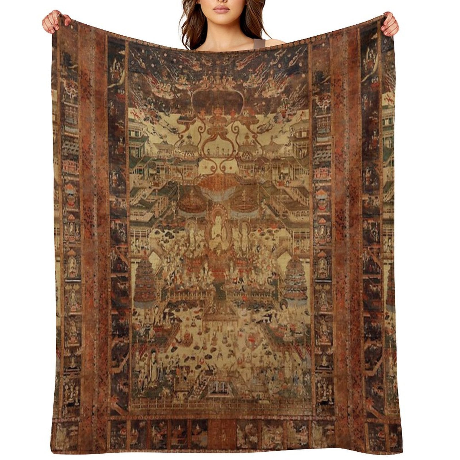 Buddhist Taima Mandala 46 Shrink-resistant Throw Blanket