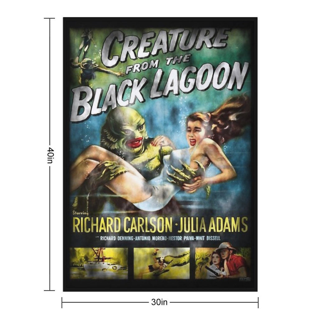Creature From The Black Lagoon - Dark Version. Plush Throw Blanket