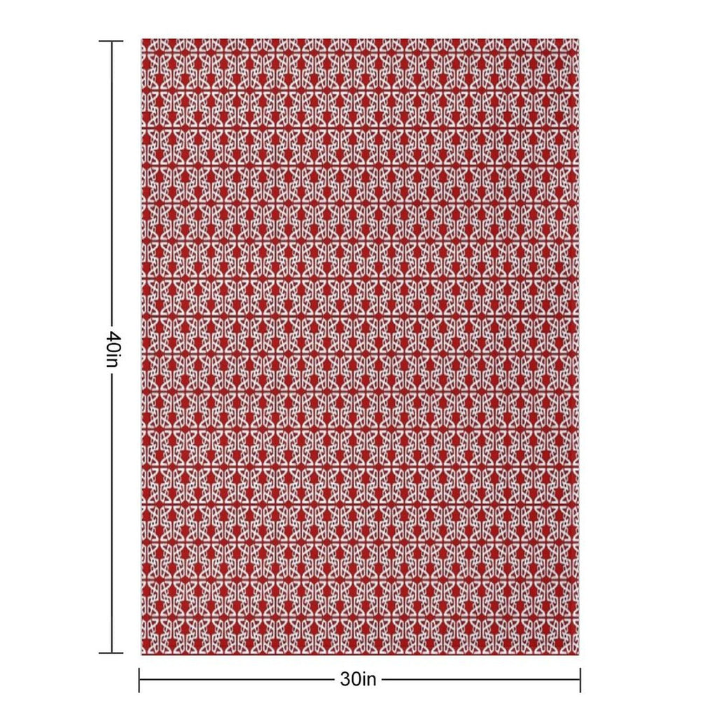HEXTANGLE. ABSTRACT NOUVEAU PATTERN. REDWHITE. Easy Care Throw Blanket