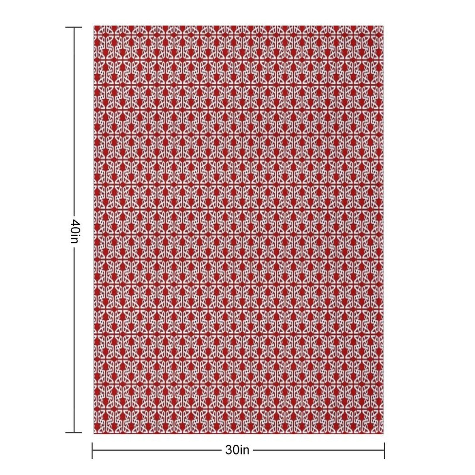 HEXTANGLE. ABSTRACT NOUVEAU PATTERN. REDWHITE. Easy Care Throw Blanket