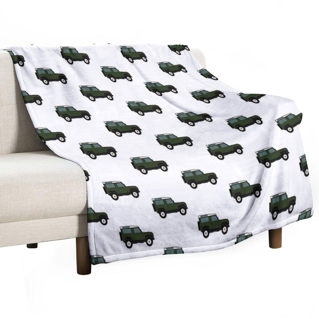 Defender SUV - British Racing Green Travel-friendly Throw Blanket