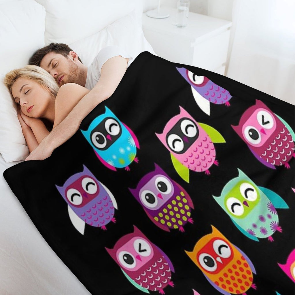 Cute Colorful Owls Versatility Throw Blanket