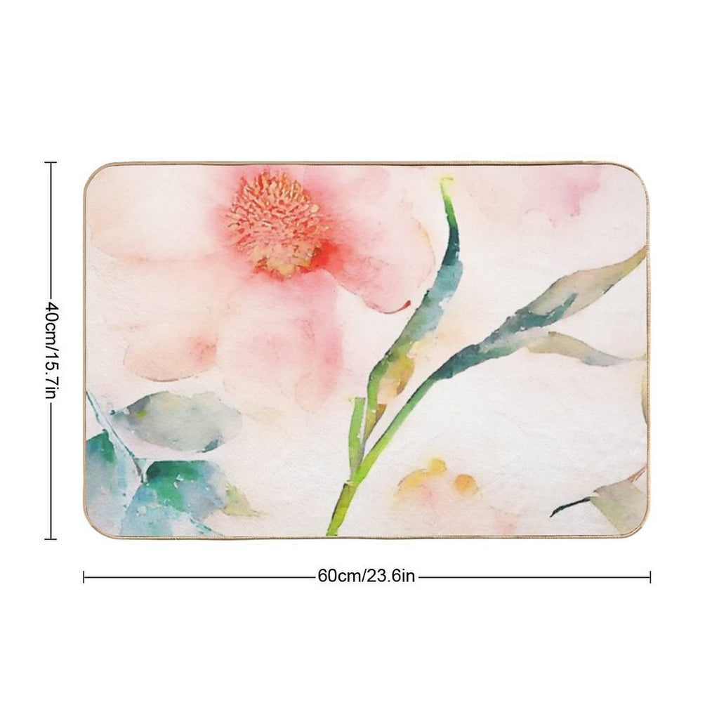 Vintage Floral Painting #1  Pet-Safe Bath Mat