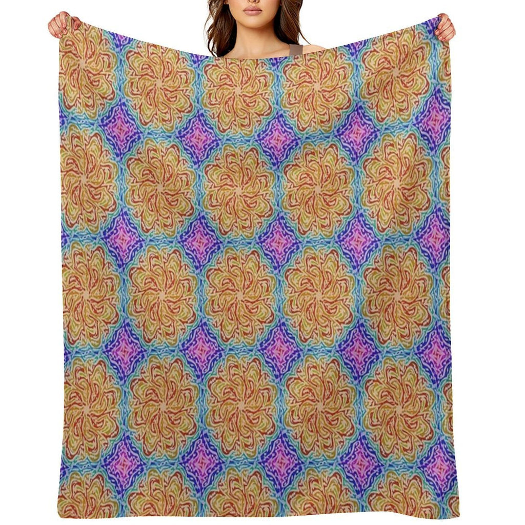 Rainbow Mandela Easy Care Throw Blanket
