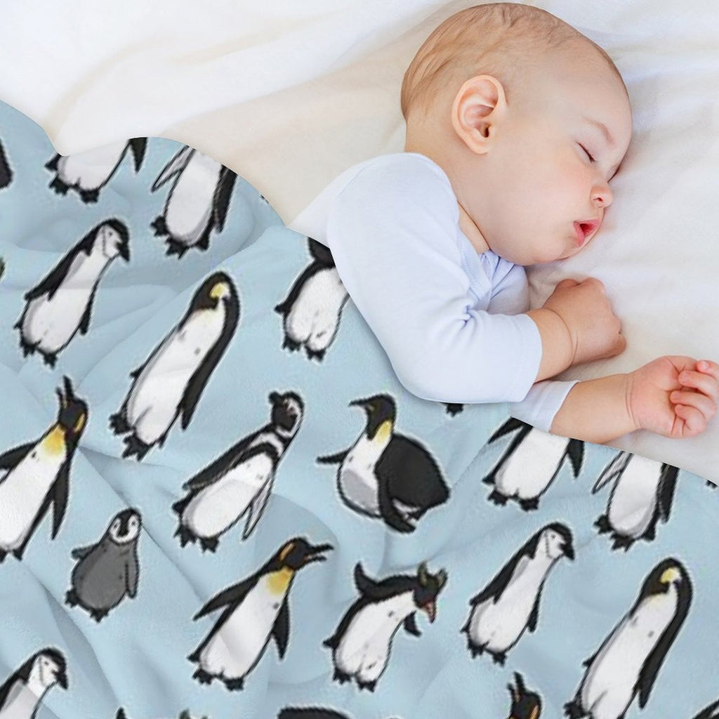 Cute Penguin Pattern Compact Throw Blanket